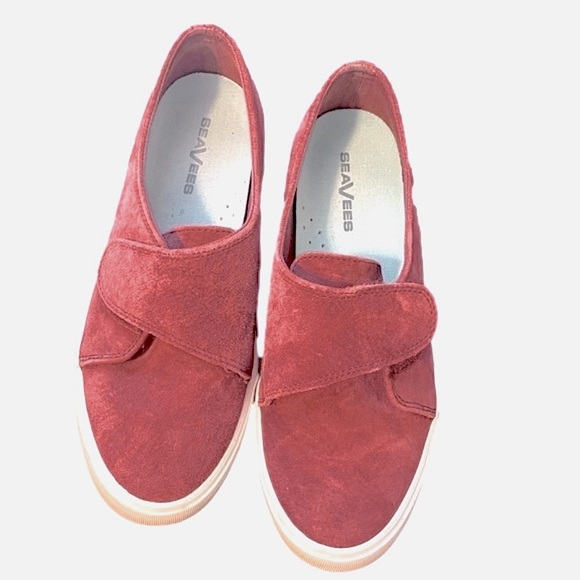 SeaVees Sneakers Women Size 8.5 Burgundy Suede Leather Casual Comfy Shoes - Picture 9 of 12